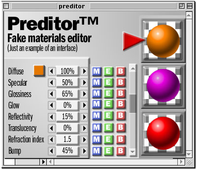 Example of material editor